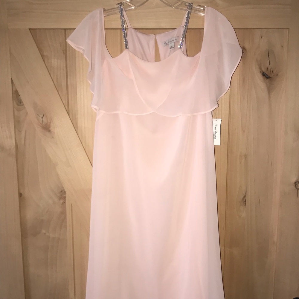 Blush Color Shift Dress Jeweled Straps - NWT